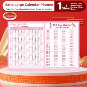 JIELI | Wall Mountable Large Single Page Calendar 365 Days