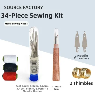 Besee | Durable Household Steel Sewing Needles Long Eye Big-Eye