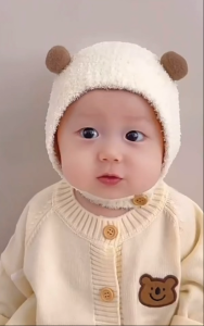 Adorable Bear Ears Baby Hat Soft Fleece Warm Bonnet for Newborn Infant Toddler Boys Girls