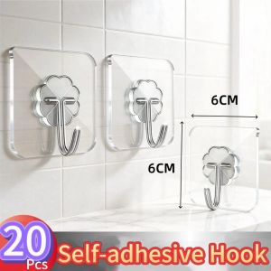 Strong Adhesive Hooks Wall Hooks Nail-Free Adhesive Coat Hangers With Stainless Steel Hooks Reusable Practical Towel storage