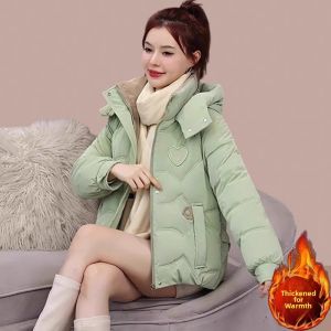 Warm Thickened French Style Hooded Cotton Coat