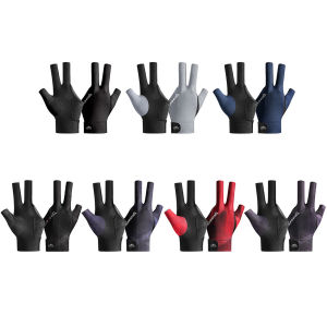[joyonline]Open Finger Snooker Sport Glove Breathable Polyester Snooker Billiards Gloves Antiskid Adjustable Sticker Smooth Soft Lightweight Training Accessories