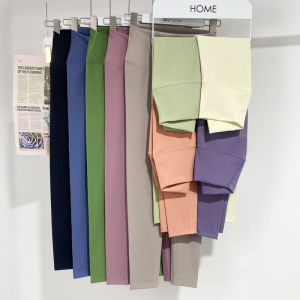 กางเกงโยคะเอวสูงทรงสลิมฟิตสำหรับผู้หญิง กางเกงวิ่งด้านในแบบสวมสบาย ยืดหยุ่น แห้งเร็ว กางเกงขายาวทรงสลิมฟิตสำหรับออกกำลังกาย