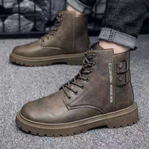 Naimo Doc Martens Mens Work Boots British Style Retro Middle Help Mens Boots New High Top Shoes Autumn Casual Mens Shoes