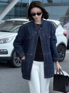 YUFUQING | Retro American Fashion Blue Long Sleeve Denim Jacket Womens Early Autumn New Loose Casual Personality Top Korean Style Commute