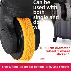 Universal Luggage Wheel Protective Cover Silent Thickened Silicone Rubber Ring for Suitcase Travel Bag Universal Wheel Replacement