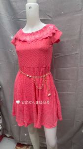 lace casual dress teens dress for girl with gold belt fIT S/M/L 898