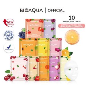 BPOM BIOAQUA sheet mask Hydrating Essence face  Brightening Moisturizing skin care anti aging Masker Wajah collagen vitamin c squalene