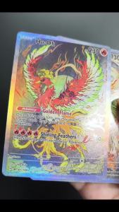 Funism | Self Made English Blaziken Ho-Oh Infernape Typhlosion Ninetales Chinese Style Card Hobby Texture Collection Card Toy