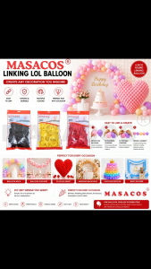 MASACOS 100 PCS 6 Inch Linking LOL Balloons Belon Sambung Lateks 6 Inci 100 PCS
