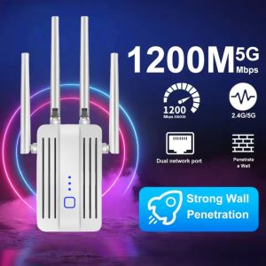 VYOPBC | 1200Mbps WiFi Repeater Extender 2.4G/5GHz Dual Band Wifi Signal Wi-Fi Amplifier Router Long Range Booster High-Speed Bands