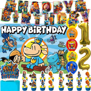 Blue&Dogs-MANS Theme Kids Birthday Party Supplies Decoration Best Friend Balloon Cake Topper Banner Background Baby Shower Props