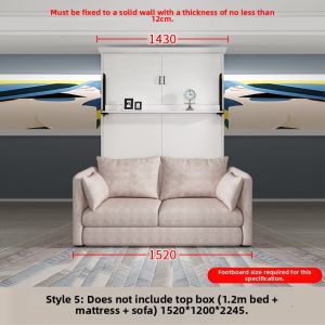 QIANGXIANG | Wall-mounted Foldable Bed Single Bed with Bookshelf