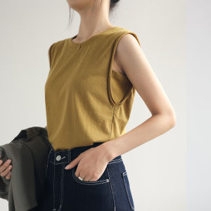 MOCHU | Breathable Cotton & Linen Loose Tank Top White