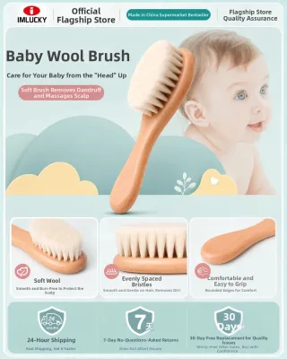 IMLUCKY | Infant Cradle Cap Removal Soft Bristle Brush for Newborn and Baby