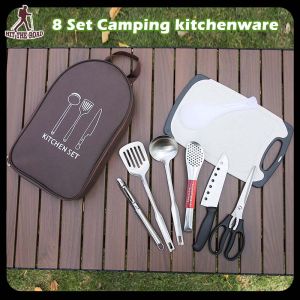 Tas Peralatan Memasak Set Portabel Berkemah Peralatan Dapur Tas Berkemah Piknik Perlengkapan Memasak