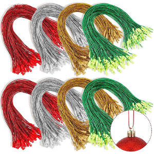 100Pcs 20cm Christmas Ball Hanging Rope Christmas Tree Ornaments Hanger DIY Gift Packaging Strings Tag Line Label Lanyard