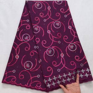 การออกแบบใหม่ล่าสุด Swiss Voile ลูกไม้ผ้าภาษาฝรั่งเศสคําไนจีเรียผ้าฝ้ายแห้งลูกไม้หินสําหรับเย็บผู้หญิงชุดราตรี S4382