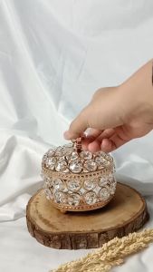 Set 3-potong tempat dekorasi wadah untuk penyimpanan permen atau pajangan kristal mewah elegant
