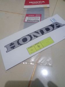 sticker stiker logo tulisan mark honda ukuran 230mm abu abu hitam original honda satuan