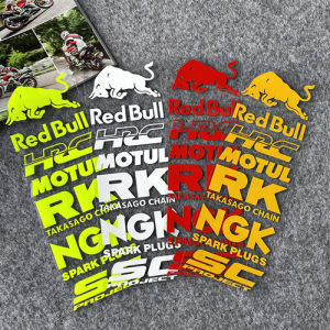 Reflective Motorcycle Sticker Laser Red Bull HR Motul RK NGK SC Waterproof Motorcycle Body Fender Tank Decals