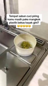 KAMJE Dispenser Wadah Tempat Sabun Cuci Piring 1000ml Free Spons KMJ015
