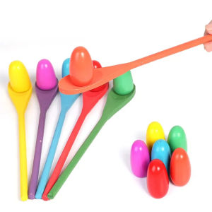 Childrens Portable Outdoor Sports Relay Race Game Set Plastic Egg And Spoon Balancing Toy for Kindergarten Teaching And Gift