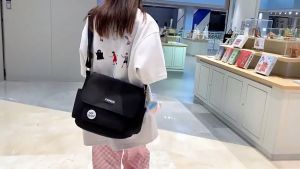 School Bag Ins College Student Messenger Bag Leisure Shoulder Bag Original Home Retro Messenger Bag Bags Beg Crossbody Zipper Selempang Bulan