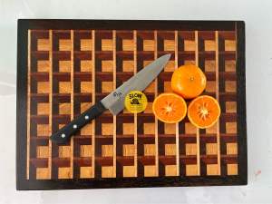 เขียงไม้3มิติ end grain cutting board ขนาดXL