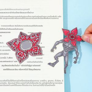 ที่คั่นหนังสือ/คลิปหนีบหนังสือรูปทรงโลหะแนวสยองขวัญแบบกอธิค รูปเดโมกอร์กอนและดอกไม้ ให้เป็นเครื่องหมายหน้าหนังสือที่ทนทานสำหรับแฟนๆ นิยายวิทยาศาสตร์