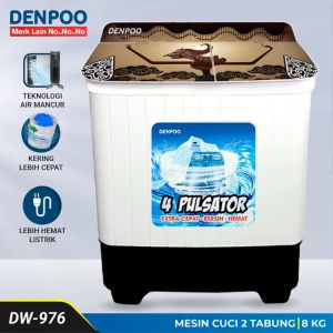DENPOO DW-976 / DW-898 Mesin Cuci 2 Tabung 8 Kg