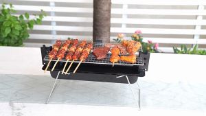 Foldable barbecue grill/Outdoor Convenient/Stainless steel barbecue grill/Grill barbeku di luar/户外可折叠不锈钢烧烤炉