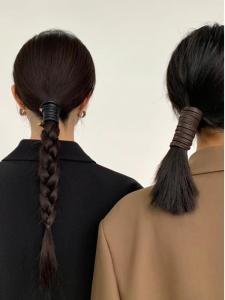 Leather Hair Ties Womens Low Ponytail Hair Bands Stylish Korean Style Hair Accessories Durable Hair Bands for Girls