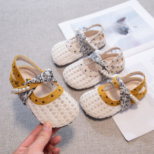 Pearl Polka Dots Lace-up Princess Shoes