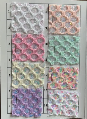 New Fashionable Sequin Fabric 3mm Nest Shape Bag Pillow Stage Jacket Embroidered Fabric Sequin Material for Various Purposes