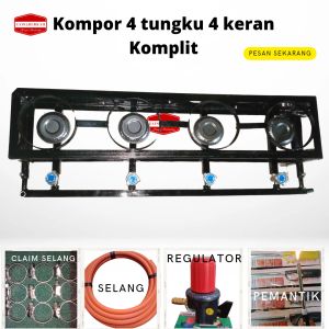 kompor gami 4 tungku cobek 18 cm komplit