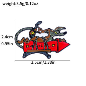 Bandai | Retro Cartoon Character Enamel Pins Funny Vintage Style Lapel Brooches with "Dont Panic" Sign Collectible Badges for Backpack