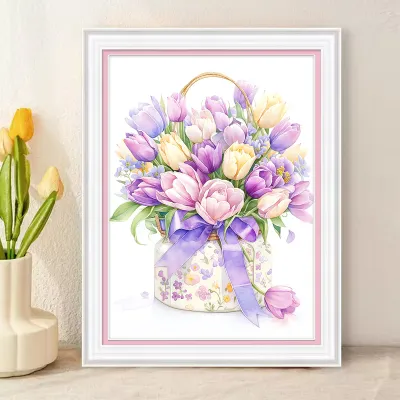 QIANHONGXIU | Simple Beginner Floral Cross Stitch