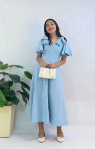 Tasha Pre Teens Dress for 10-12 yrs. old with Pocket and Tie formal church dress