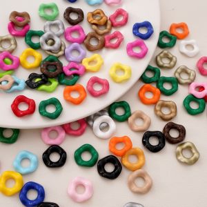 16mm 5-20pcs/bag Acrylic Spray Painted Lace Shaped Large Hole Beads For DIY Bracelet Necklace Earring Keychain Phone Strap Craft Jewelry Making Accessories