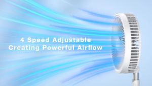 1pc 2-in-1 Rechargeable Circulation Fan with Remote Control - Versatile & Compact Foldable Desktop/Standing Fan with 4 Adjustable Speeds Automatically Oscillating 7200mAh Battery Quiet Brushless Motor - Ideal for Camping Travel Office Home Outdoor