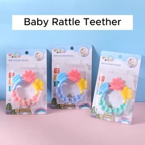 HOMSA Baby Rattle Teether Safe Silicone Material Rubber Teether Toy Baby Teether