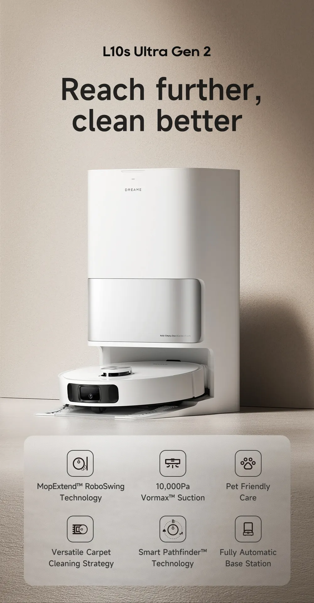 Dreame L10s Ultra Gen 10,000Pa Self-Cleaning Robot