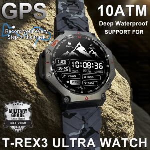 Military Smart Watch T-Rex 3 Bulit-in GPS Compass Altimeter Barometric 10ATM IP69K Waterproof AMOLED Bluetooth Call Smart watch