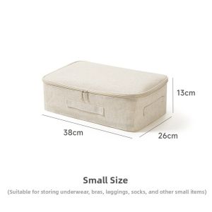 Foldable Cotton Linen Fabric Storage Box TianShan for Clothes Underwear Quilts Organization Bag Home Bedroom Storage Box