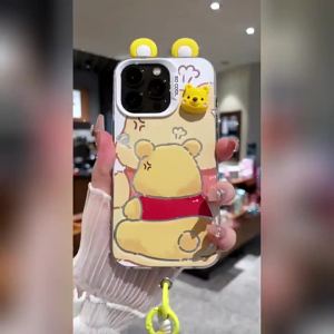 เคส Vivo V60 V50 V40 V30 V29 V27 Y200 5G เคส Vivo V50 V40 Lite เคส Vivo V40 V30 V27 Pro เคส Vivo V27E Y36 Y27 5G เคสเคสโทรศัพท์ลายการ์ตูนหมีวินนี่ แมวติงแดง แมวเคธี่ กันกระแทก มีปุ่มโลหะชุบ