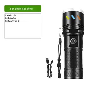 Đèn Pin Tầm Xa Siêu Sáng 99000000LM COB Có Thể Sạc Lại Đèn Pin Mạnh Mẽ Dành Cho Câu Cá Ngoài Trời Cắm Trại Thân Đèn Hợp Kim Nhôm Chống Nước