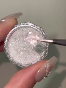 Nail Art White Moonlight Opal Powder Pearl Mica Piece Flash Powder Pure White Glitter Accessories 白月光欧泊珍珠云母片粉纯白闪粉美甲饰品