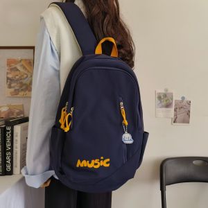 Simple Large Capacity Backpack for Junior High School Girls 2025 New Style Street Trend Nylon Material Zipper Closure Animal Pattern