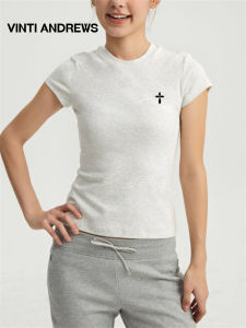 White Regular Shoulder Short Sleeve Slimming Sporty T-shirt